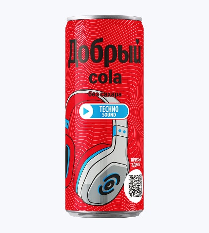 Напиток безалкогольный ДОБРЫЙ Кола без сахара с/газ ж/б 