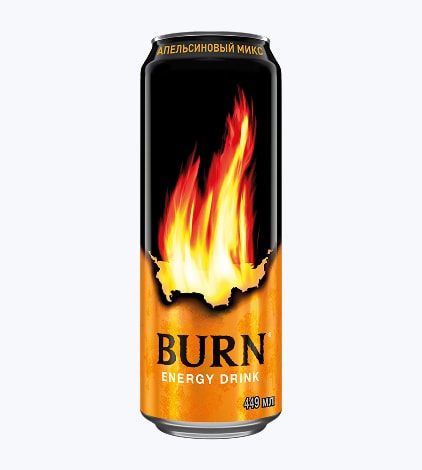 Напиток безалкогольный BURN Апельсиновый микс энергетич. сильногаз. ж/б 
